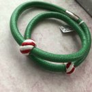 NWT Brighton Woodstock Double Wrap Green Bracelet Two Candy Cane Beads So Cute!