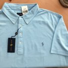 Ralph Lauren Big & Tall Button Down Knit Oxford Short Sleeve Shirt NWT 3XLT BLUE
