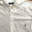 Ralph Lauren Big & Tall Mens White Feather Weight Shirt Navy Pony NWT 3XLT