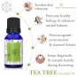 Pure and Natural Tea Tree Essential Oil for Skin, Hair and Acne care  (15 ml)