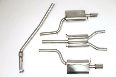Audi B6 A4 Quattro Cat Back Stealth Exhaust System 1.8T 6spd (Round Tips)