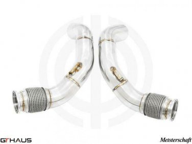 Secondary Down PiPE BMW F90 &acirc;�� cat elimination pipes with reservoir (90mm piping)