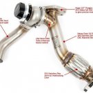 External Wastegate Up Pipe w/ Dump Tube 3-Bolt Inlet, 38/40mm V-Band WRX/STI/LGT