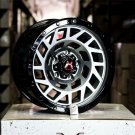 17x8.5"  Monster Wheels for Jeep Wrangler ANTHRACITE FACE BLACK RING GLOSS BLACK