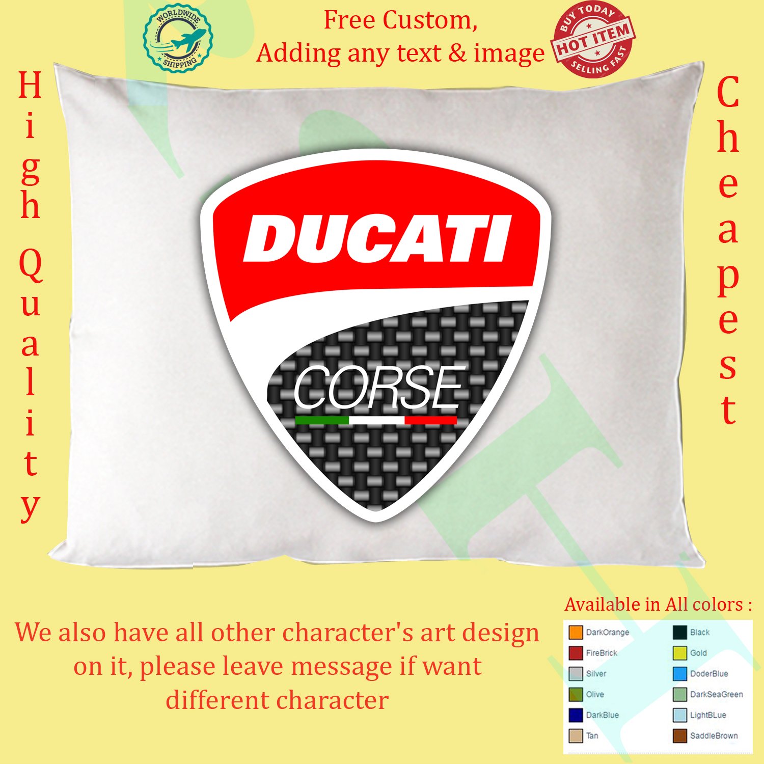 ducati pillow cases