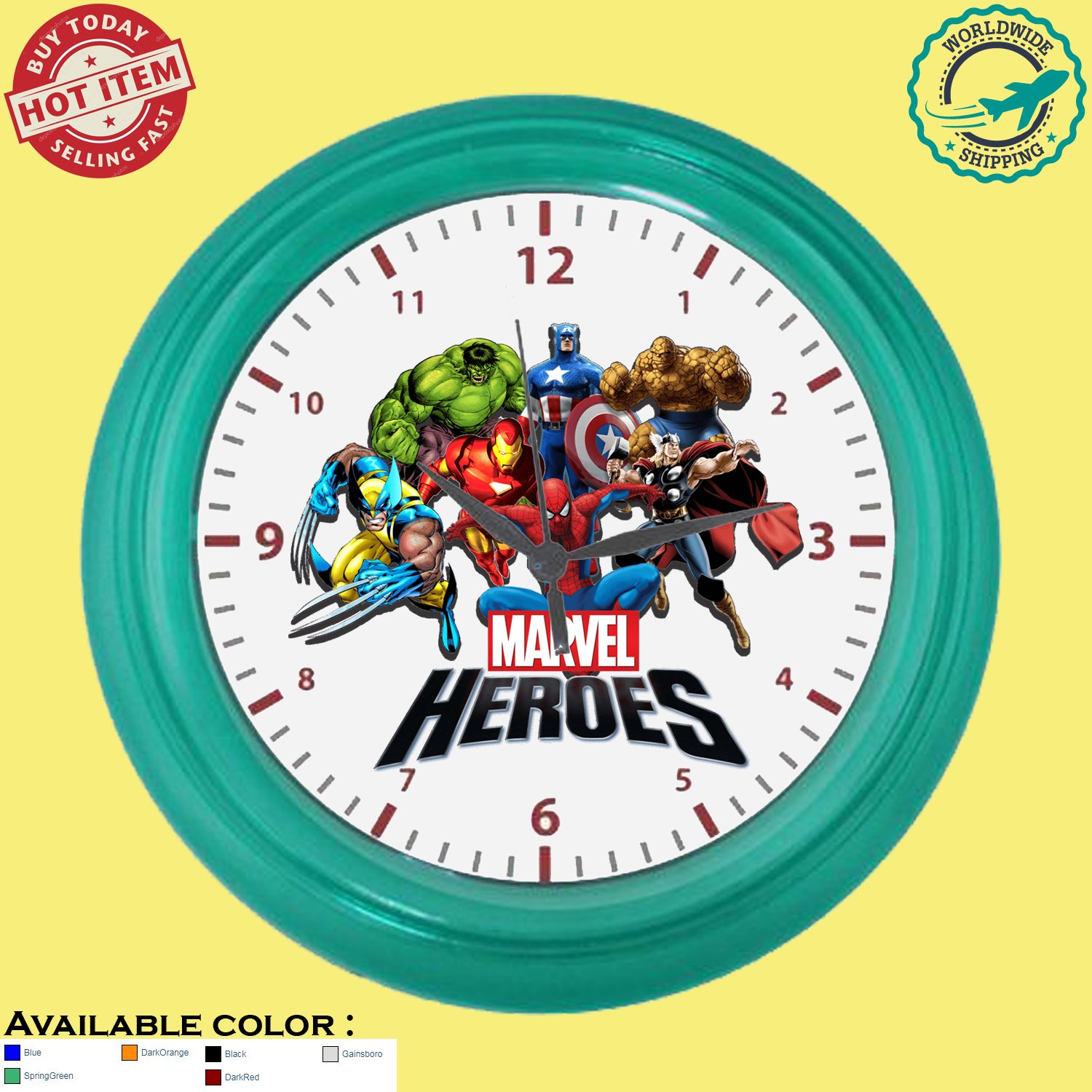 marvel heroes wall clocks