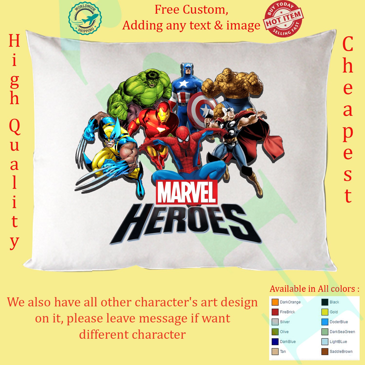 marvel heroes pillow cases