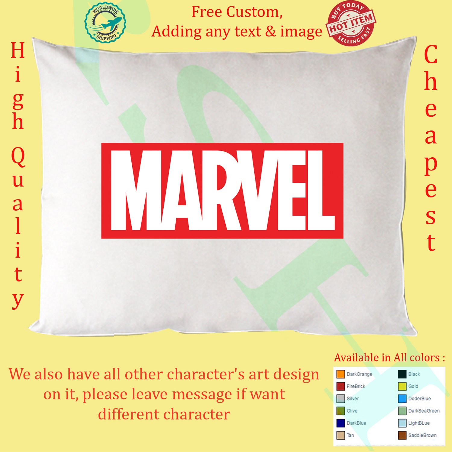 marvel logo pillow cases
