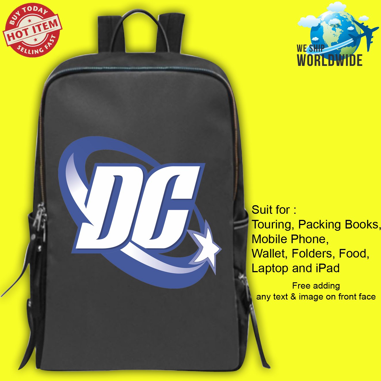 dc logo backpack bags