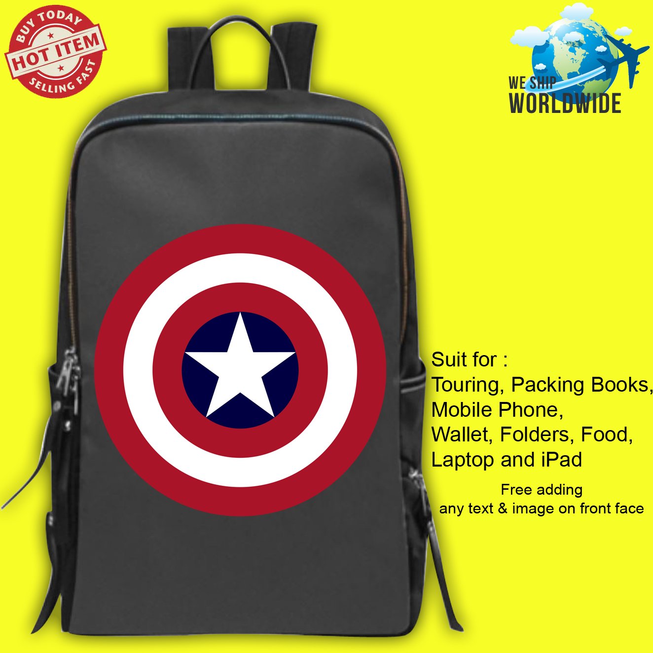 captain america shield backpack bags