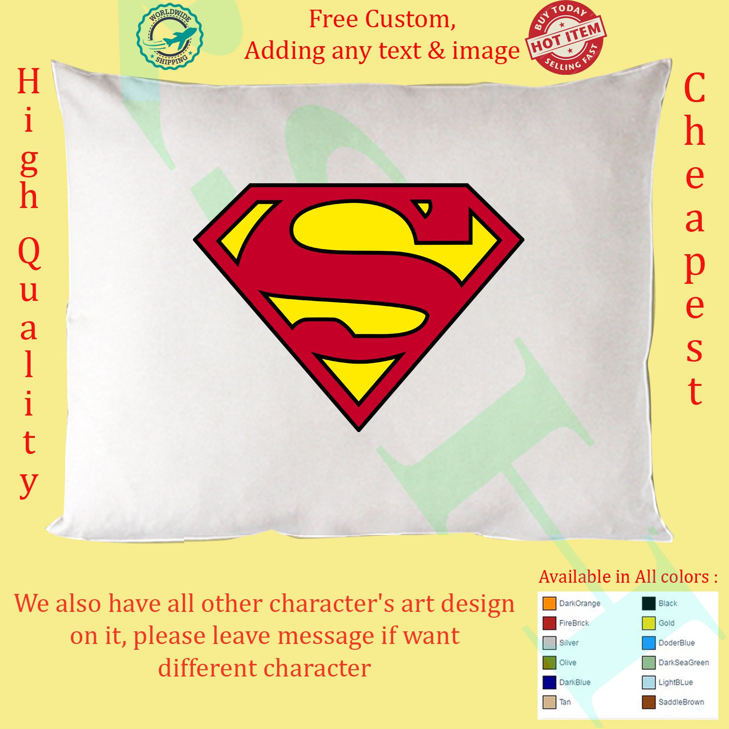 superman logo pillow cases