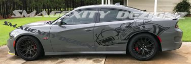 HUGE REFLECTIVE BLACK Decals Graphics CHARGER MOPAR SRT SUPER BEE HEMI SCAT PACK 2015-2023