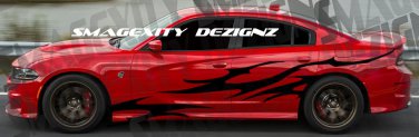 MATTE BLACK TRIBAL Body Decal Graphics Vinyl CHARGER MOPAR SRT HELLCAT HEMI 392