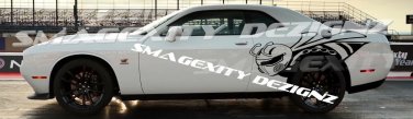 HUGE Driver Side REFLECTIVE black Decal Graphic CHALLENGER 1320 SCAT PACK BEE RT