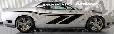Custom Decals Graphics Vinyl CHALLENGER MOPAR SRT Body Side HASH STRIPES HEMI RT