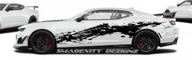 MATTE BLACK Splash SPLATTER  CAST VINYL DECAL KIT GRAPHICS CAMARO  SS ZL1 RS CHEVROLET VINYL INK