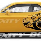 Reflective Black DRIVER SIDE CHALLENGER SRT SCAT RUMBLE BEE Tribal CAST VINYL DECAL KIT GRAPHICS
