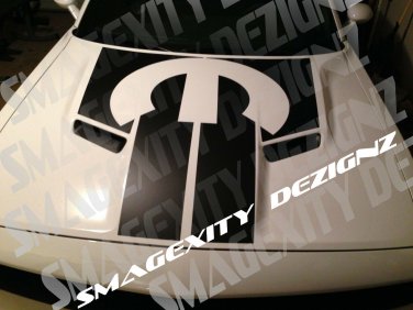 Custom CAST VINYL DECAL KIT GRAPHICS  2015-18 Hood T Stripe CHALLENGER YELLOW JACKET BEE RT