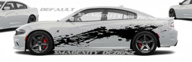 MATTE BLACK Splash SPLATTER CAST VINYL DECAL KIT GRAPHICS  CHARGER MOPAR SRT HEMI 392 HELLCAT