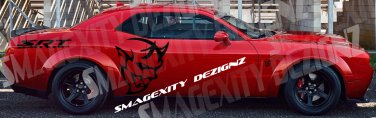 HUGE MATTE BLACK Demon CAST VINYL DECAL KIT GRAPHICS  Challenger Custom MOPAR Dodge HEMI SRT 1320