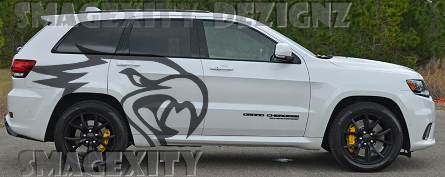 REFLECTIVE BLACK Decals Graphics kit TRACKHAWK MOPAR SRT HELLCAT HEMI ...