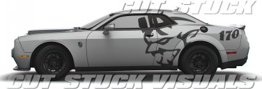 REFLECTIVE HUGE CUSTOM 2018  CAST VINYL DECAL KIT GRAPHICS  DEMON DODGE SRT HEMI CHALLENGER