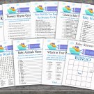 Ship baby shower games package,Nautical baby shower games package,9 Games,INSTANT DOWNLOAD-223