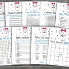 Kitten baby shower games package,Cat baby shower games package,9 Games,INSTANT DOWNLOAD-206