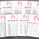 Pink Dolphin baby shower games package, Dolphin baby shower games pack,9 Games,INSTANT DOWNLOAD-200