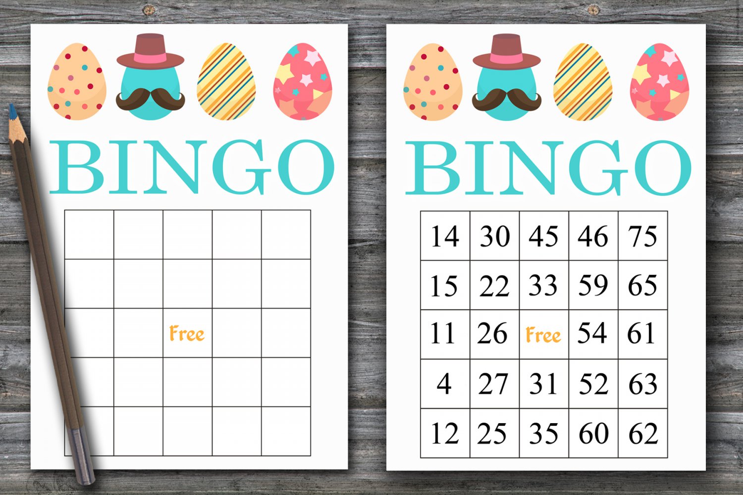 Happy Easter Bingo Cards easter Egg Bingo Cards Easter Bingo 60 