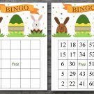 Happy easter bingo cards,easter bunny bingo cards,Easter Bingo,60 Printable bingo card--020