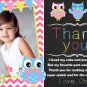 Owl birthday invitation,Owl birthday invite,Owl thank you card FREE--001