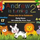 Safari animals birthday invitation,Safari animals invite,Safari animals thank you card FREE--023