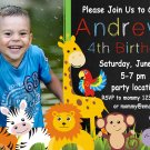 Safari animals birthday invitation,Safari animals invite,Safari animals thank you card FREE--024