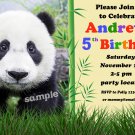 Panda birthday invitation,Jungle birthday invite,Panda thank you card FREE--081