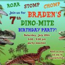 Dinosaur birthay invitation,Dinosaur birthay invite,Dinosaur thank you card FREE--086