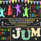 Jump birthay invitation,Trampoline birthay invite,Jump thank you card FREE--092
