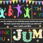 Jump birthay invitation,Trampoline birthay invite,Jump thank you card FREE--092