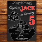Pirate birthay invitation,Pirate birthay invite,Pirate thank you card FREE--097