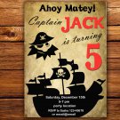Pirate birthay invitation,Pirate birthay invite,Pirate thank you card FREE--098