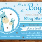 Blue Giraffe baby shower invitation,Blue Giraffe baby shower invite,Safari printable invite--106