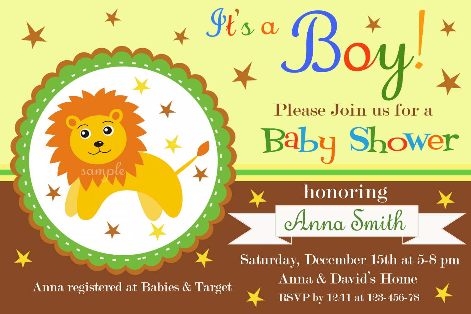 Lion baby shower invitation,Safari baby shower invite,Lion printable ...