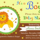 Lion baby shower invitation,Safari baby shower invite,Lion printable invite--113