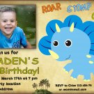 Blue Dino birthay invitation,Dinosaur birthay invite,Dinosaur thank you card FREE--145