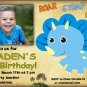 Blue Dino birthay invitation,Dinosaur birthay invite,Dinosaur thank you card FREE--145