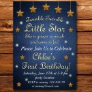 Little star birthday invitation,Little star invite,Little star thank you card FREE--151