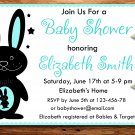 Blue Rabbit baby shower invitation,Rabbit baby shower invite--176