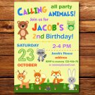 Woodland animals birthday invitation,Woodland animals birthday invite--207