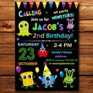 Monster birthday invitation,Monster birthday invite--208