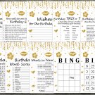 Gold glitter Birthday Games package,Adult Birthday Games,9 Birthday Games,INSTANT DOWNLOAD